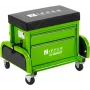 Zipper ZI-MHKS3 asiento de mecánico con cajones, negro/verde, 150 kg