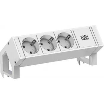 Bachmann DESK2 regleta blanca 3x Schuko CEE 7/3 cable de 2m 902.3205