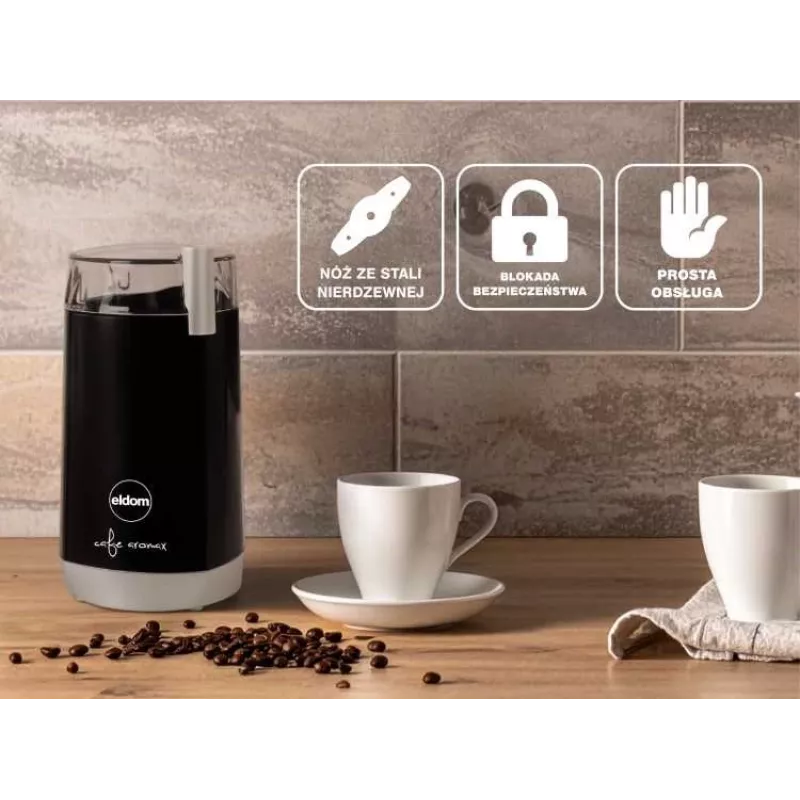 ELDOM MK40 molinillo de café negro 150W molinillo de cuchillas