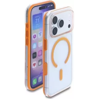 Delock Funda protectora para iPhone 17 Pro compatible con MagSafe Transparente-Naranja (81642)