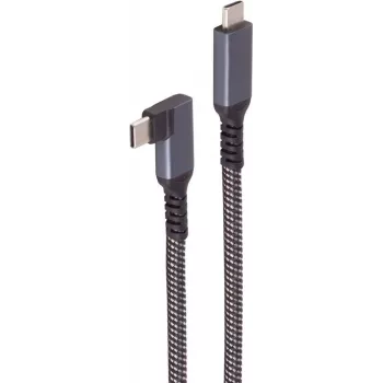 ShiverPeaks BASIC-S Cable de carga USB-C, 3.2, 90°, 100W PD, Textil, 1m (BS14-75014)