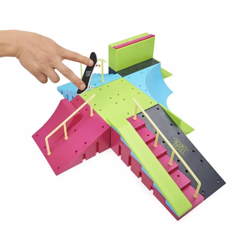 SPINMASTER Tech Deck Ramp X-Connect Neon Mega Park con fingerboard