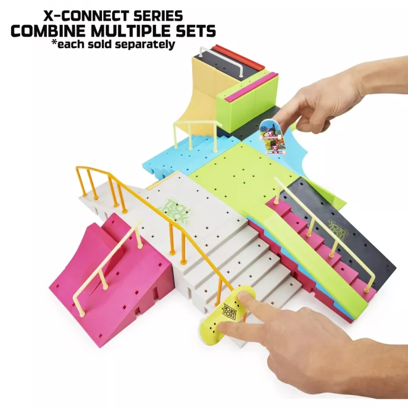 SPINMASTER Tech Deck Ramp X-Connect Neon Mega Park con fingerboard