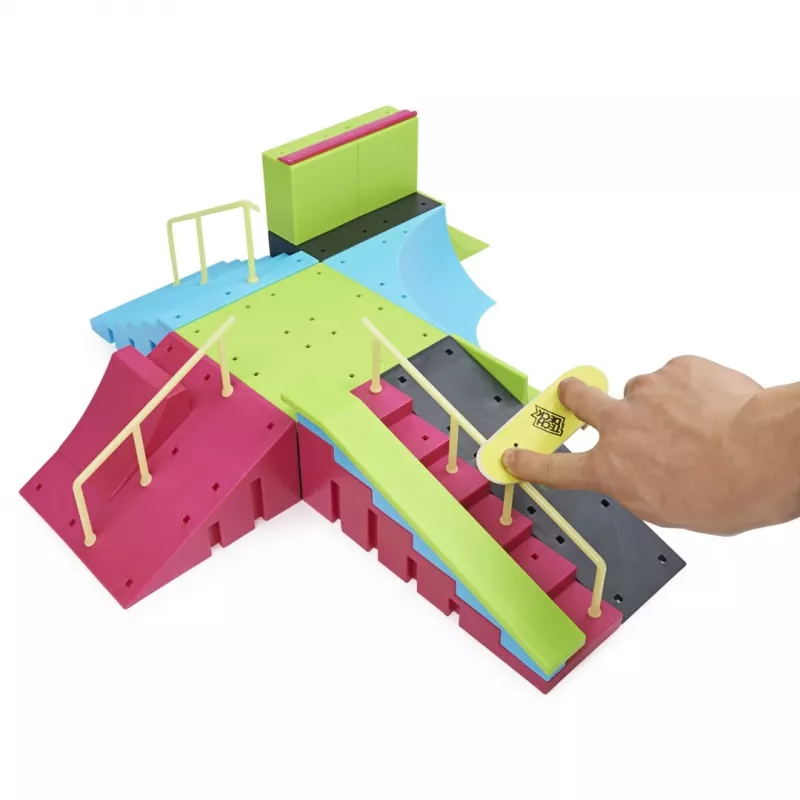 SPINMASTER Tech Deck Ramp X-Connect Neon Mega Park con fingerboard