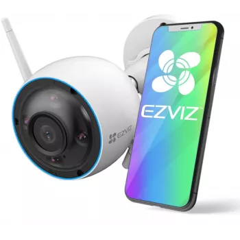 EZVIZ H3 3K 5MP Cámara IP tipo bala para exterior con visión nocturna, Wi-Fi, Blanco