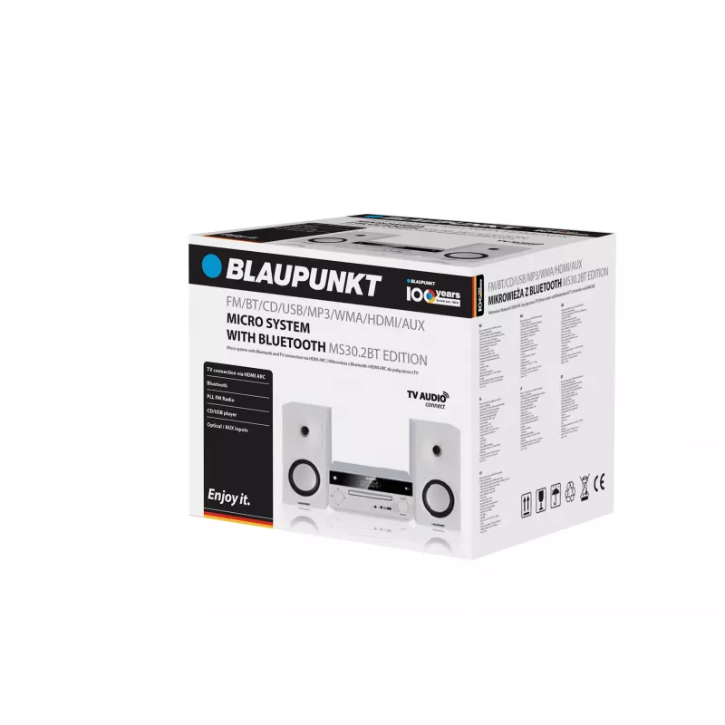Blaupunkt MS30.2BT Edition microsistema con Bluetooth, CD, USB, HDMI ARC, radio FM, 2x25W RMS, negro