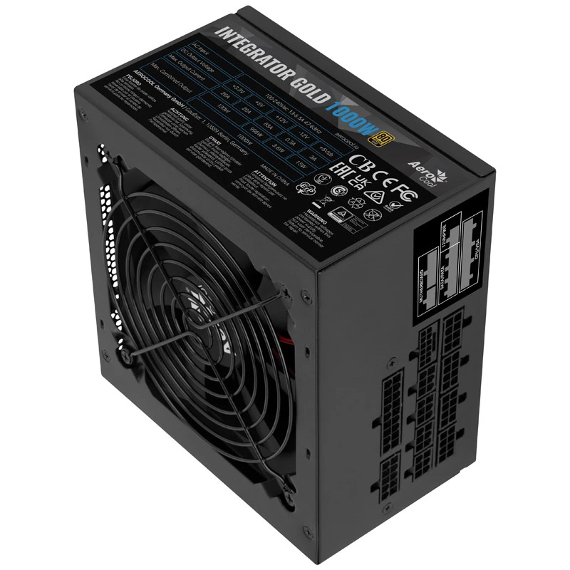 Aerocool Integrator Gold 1000W Fuente de alimentación ATX Negra