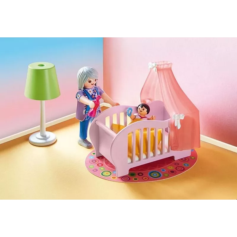 Playmobil Casa de muñecas 70210 Dormitorio de bebé set de juego, 27 piezas, 2 figuras, a partir de 4 años