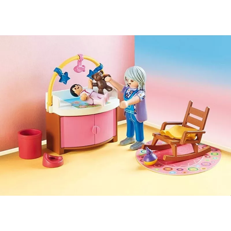 Playmobil Casa de muñecas 70210 Dormitorio de bebé set de juego, 27 piezas, 2 figuras, a partir de 4 años