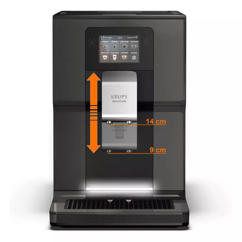 KRUPS Intuition Preference EA872B10 Cafetera superautomática con preparador de capuchino, 15 bar, Negra