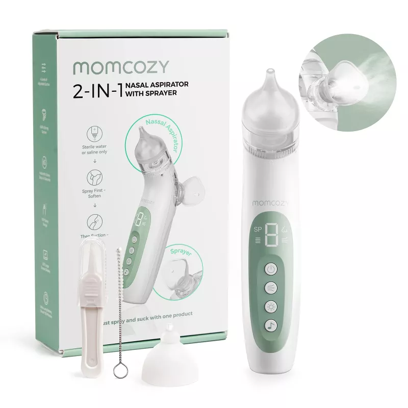 Momcozy BN007 BreezyClear Aspirador nasal eléctrico 2 en 1 con spray salino y succión