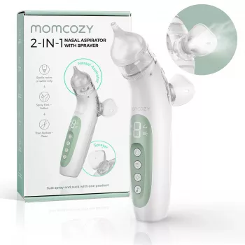 Momcozy BN007 BreezyClear Aspirador nasal eléctrico 2 en 1 con spray salino y succión