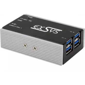EXSYS EX-1181HMS-WT Hub USB 3.2 Gen 1 de 4 puertos de metal, protección ESD 15kV, -40°C a +85°C