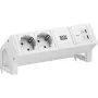 Bachmann DESK2 Pure White módulo de enchufes de escritorio con 2 tomas Schuko y USB-C PD de 65W, cable de 0,2m, RAL 9010