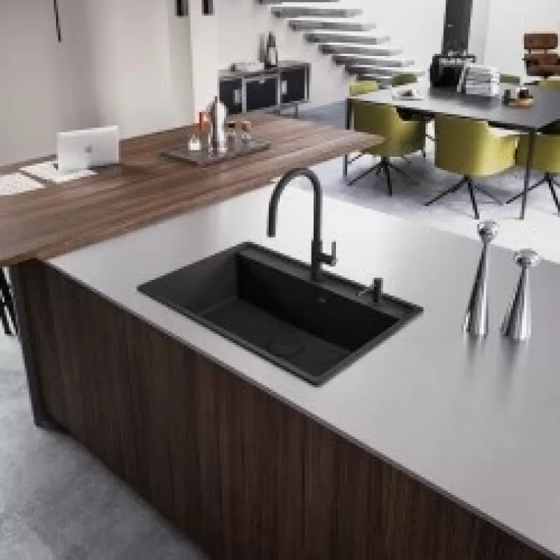 Franke Maris Slim J Grifo de cocina extraíble, Negro mate