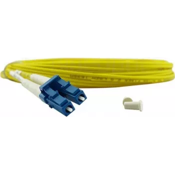 BlueOptics Compatible Corning 047202G5120000015M Cable de conexión de fibra óptica monomodo dúplex LC-UPC a SC-UPC, 15m, Beige, G.657.A1, <0,2dB pérdida de inserción, fibra de marca, férula de cerámica, con protocolo de medición