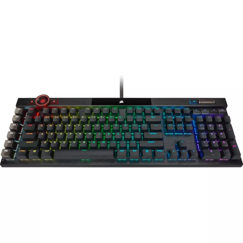 Corsair K100 Teclado gaming RGB, interruptores óptico-mecánicos CORSAIR OPX, RGB LED, Negro