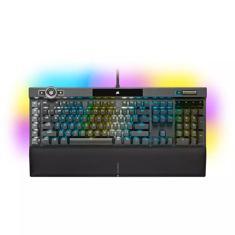 Corsair K100 Teclado gaming RGB, interruptores óptico-mecánicos CORSAIR OPX, RGB LED, Negro