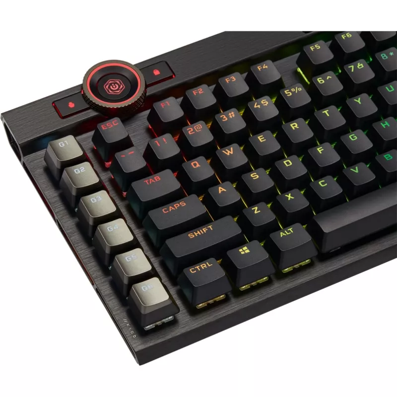 Corsair K100 Teclado gaming RGB, interruptores óptico-mecánicos CORSAIR OPX, RGB LED, Negro