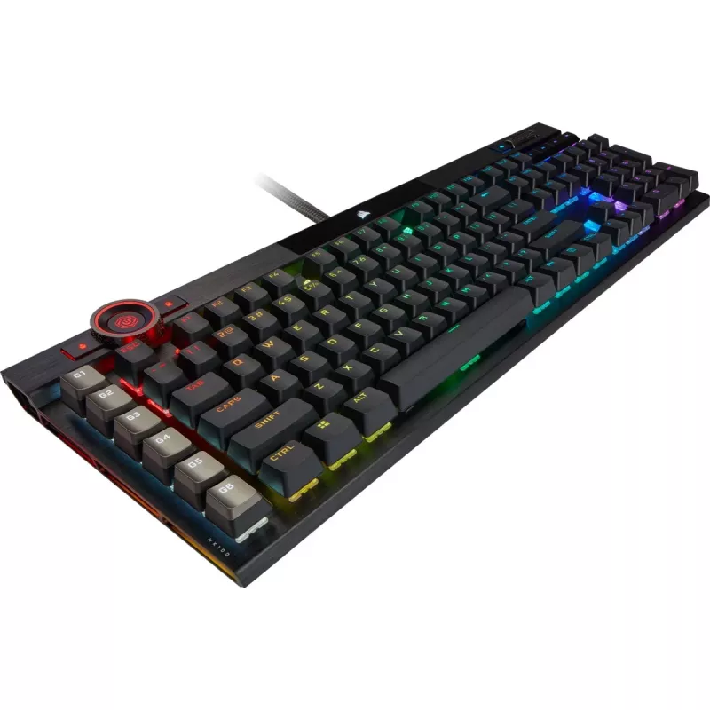 Corsair K100 Teclado gaming RGB, interruptores óptico-mecánicos CORSAIR OPX, RGB LED, Negro