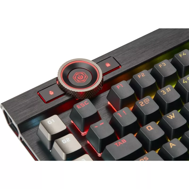 Corsair K100 Teclado gaming RGB, interruptores óptico-mecánicos CORSAIR OPX, RGB LED, Negro