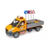 BRUDER MB Sprinter Municipal con módulo de luz y sonido, Naranja, escala 1:16