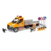 BRUDER MB Sprinter Municipal con módulo de luz y sonido, Naranja, escala 1:16