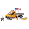 BRUDER MB Sprinter Municipal con módulo de luz y sonido, Naranja, escala 1:16