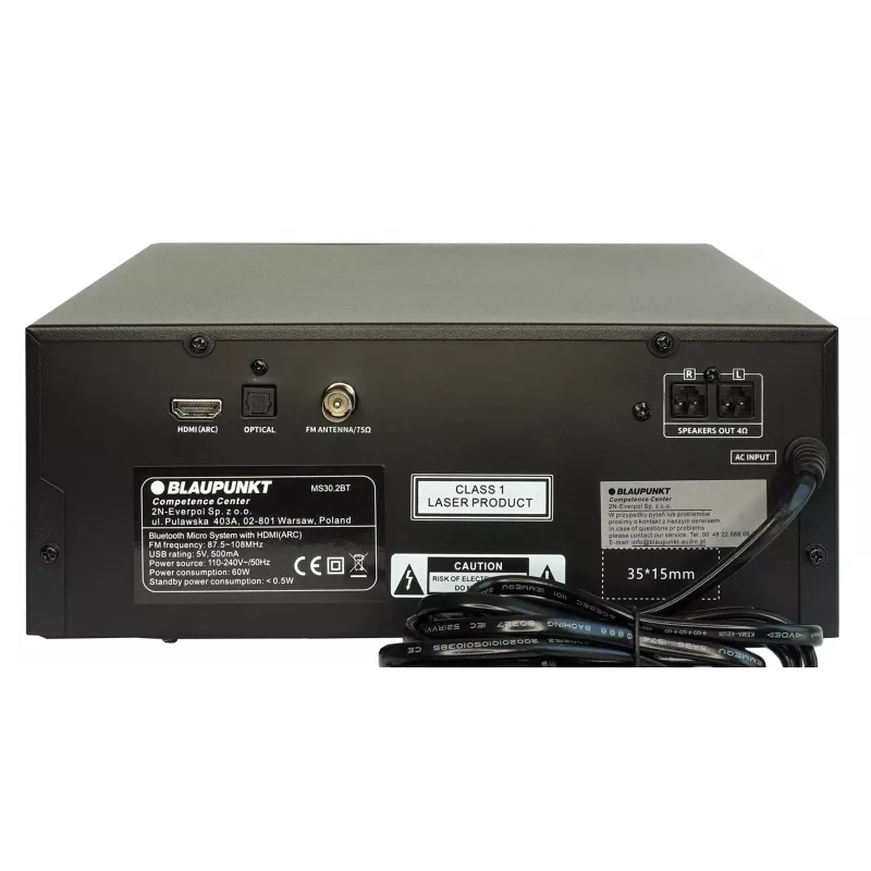 Blaupunkt MS30.2BT Micrófono Bluetooth Negro