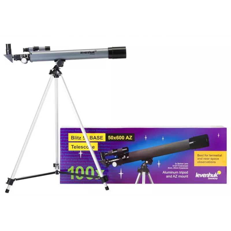 Levenhuk Blitz 50 Base Telescopio refractor 100x Gris