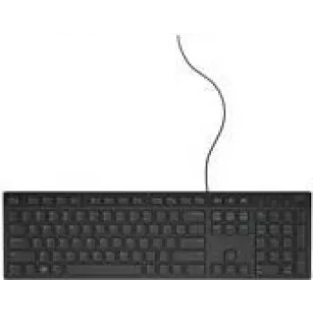 Dell KB216 Teclado USB con cable - Distribución QWERTY danesa - Negro
