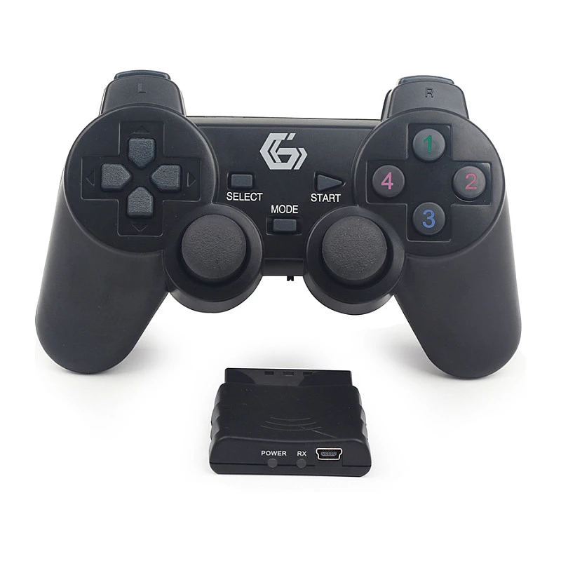 GEMBIRD JPD-WDV-01 Mando inalámbrico para PS2/PS3/PC - 12 botones - 2,4 GHz - Negro