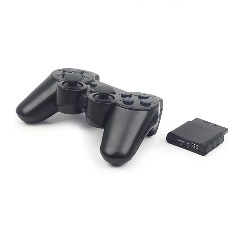 GEMBIRD JPD-WDV-01 Mando inalámbrico para PS2/PS3/PC - 12 botones - 2,4 GHz - Negro