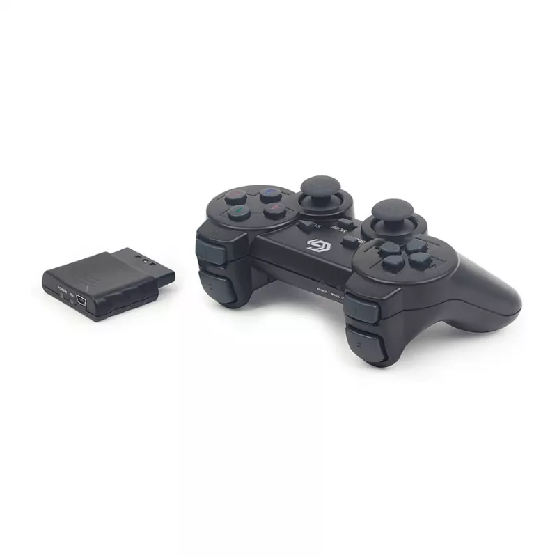GEMBIRD JPD-WDV-01 Mando inalámbrico para PS2/PS3/PC - 12 botones - 2,4 GHz - Negro