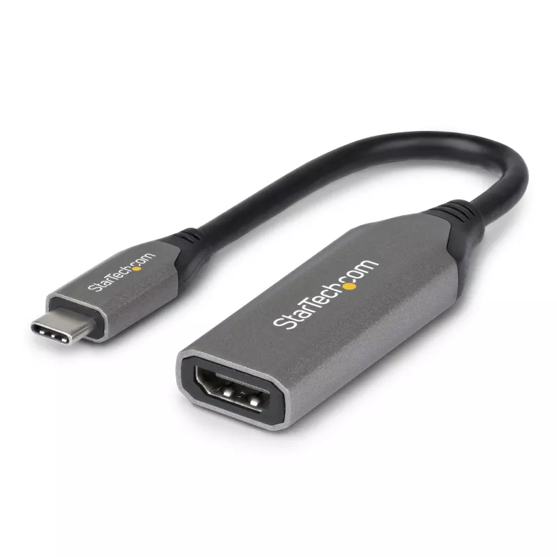 StarTech.com 112B-USBC-HDMI21 adaptador de USB-C a HDMI 2.1, 8K 60Hz / 4K 120Hz, HDR10+, compatible con Thunderbolt / USB4, cable de 20 cm