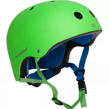HUDORA Casco de patinador Verde 51-55 cm con luz LED