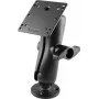 RAM Mounts Kit de montaje de dispositivo de alta resistencia con rótula tamaño D, placa base redonda, brazo doble de longitud media y placa VESA (RAM-D-101U-246)
