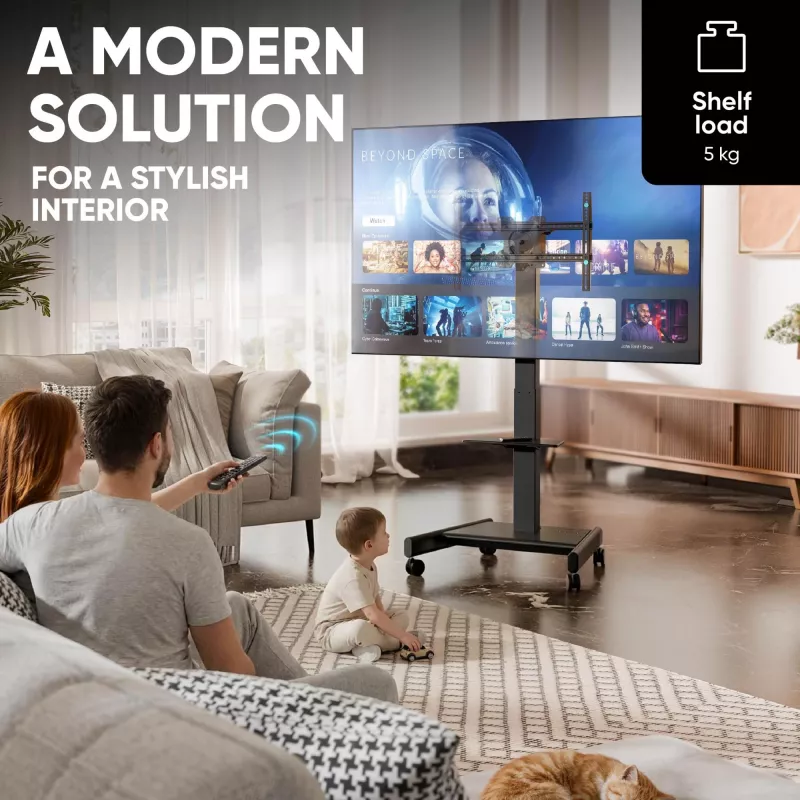 ONKRON TS1552E-B Soporte de TV móvil para pantallas de 43-75