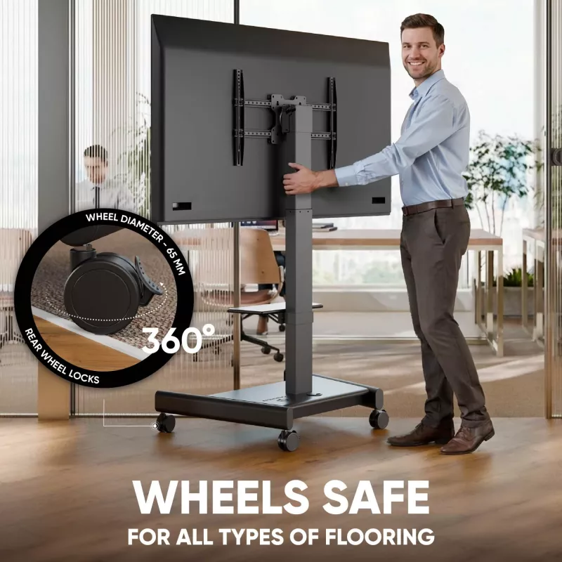 ONKRON TS1552E-B Soporte de TV móvil para pantallas de 43-75