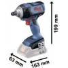 Bosch Professional GDS 18V-300 atornillador de impacto a batería 18 V, 300 Nm, accionamiento cuadrado de 1/2 pulgadas, sin escobillas, sin batería (06019D8200)