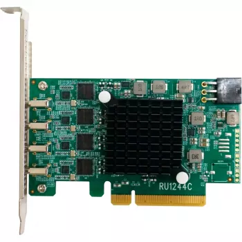HighPoint RocketU 1244C tarjeta adaptadora host USB 3.2 Gen 2x2 PCIe 3.0 x4 con 4 conectores USB-C