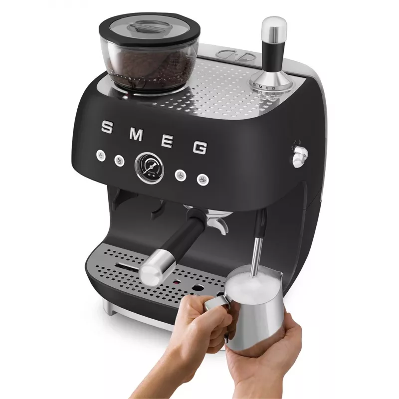 Smeg EGF03BLMEU cafetera espresso con molinillo, 1650 W, negra