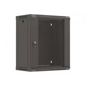 LANBERG WF03-5312-10B armario de pared 19 pulgadas 12U 540x350 Flat Pack con puerta de cristal negro