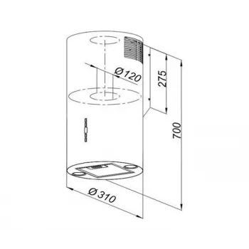 Campana de pared MAAN Elba W 731 31 cm 300 m³/h, negra