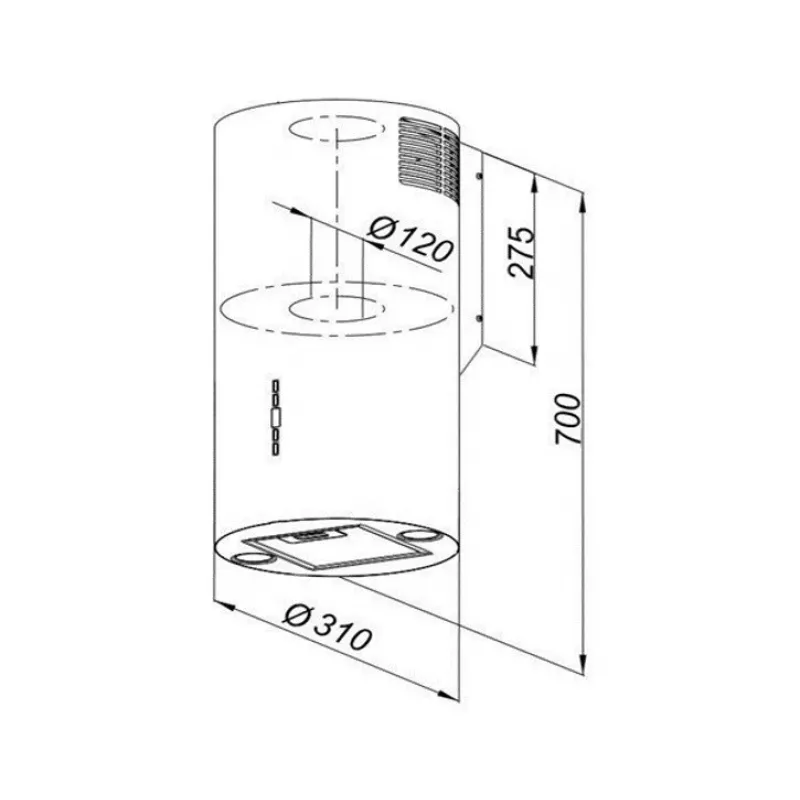 Campana de pared MAAN Elba W 731 31 cm 300 m³/h, negra