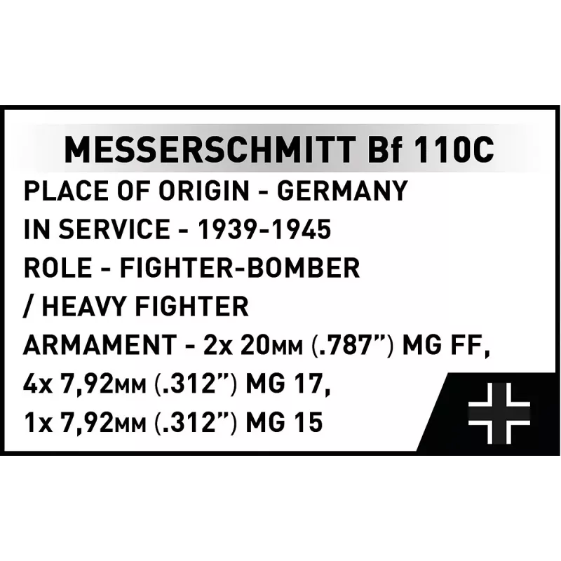 COBI KLOCKI Blocks Messerschmitt BF 110C 578 piezas