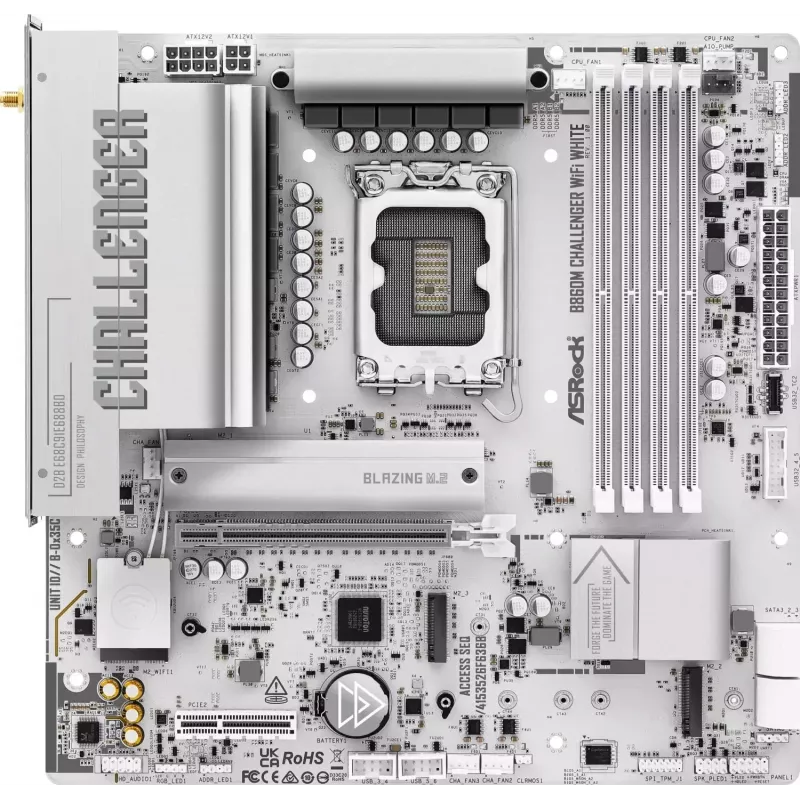 ASRock B860M Challenger WiFi White LGA1851 Micro-ATX DDR5 placa base