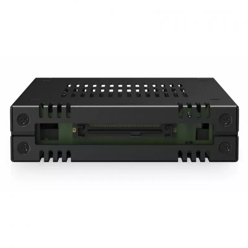 ICY DOCK ExpressCage MB741V4P-B bahía móvil para SSD NVMe U.2/U.3 de 2,5 inch de 4 bahías para doble bahía de 5,25 inch, PCIe 4.0, OCuLink, Hot-Swap, negro