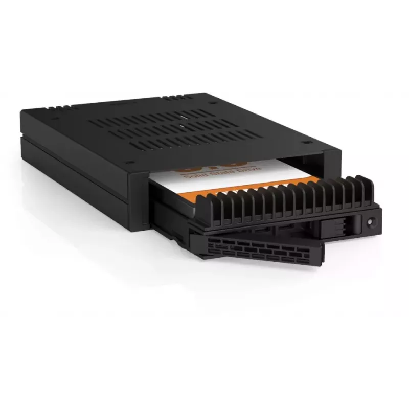 ICY DOCK ExpressCage MB741V4P-B bahía móvil para SSD NVMe U.2/U.3 de 2,5 inch de 4 bahías para doble bahía de 5,25 inch, PCIe 4.0, OCuLink, Hot-Swap, negro