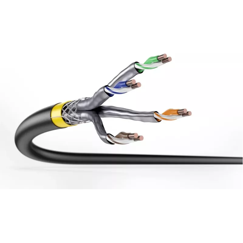DIGITUS cable de datos CAT 7A S/FTP - cable subterráneo, rollo 50 m, simplex, PE